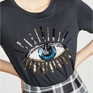 South Parade Lola - Round Neck Tee - Evil Eye - Black Medium